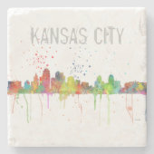 KANSAS CITY, MISSOURI SKYLINE STENEN ONDERZETTER (Voorkant)