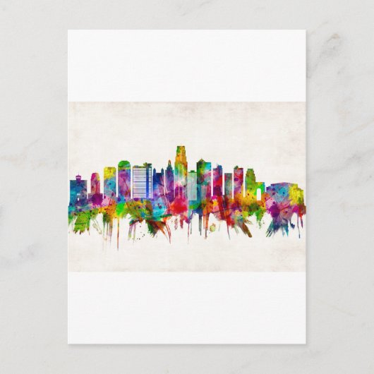 Kansas City Missouri Skyline Uitnodiging Briefkaart (Voorkant)