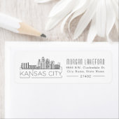 Kansas City, Missouri Stylized Skyline | Etiket (Insitu)