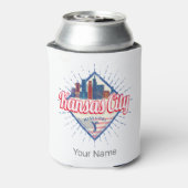 Kansas City Missouri United States Skyline Vintage Blikjeskoeler (Blikje Achterkant)