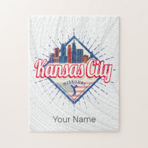 Kansas City Missouri United States Skyline Vintage Legpuzzel