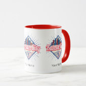 Kansas City Missouri United States Skyline Vintage Mok (Voorkant rechts)