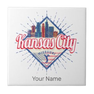 Kansas City Missouri United States Skyline Vintage Tegeltje