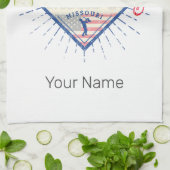 Kansas City Missouri United States Skyline Vintage Theedoek (Gevouwen)