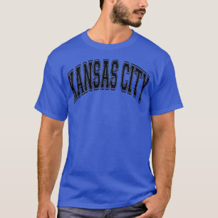 Kansas City Missouri Varsity Style Text Grey w Bla T-shirt