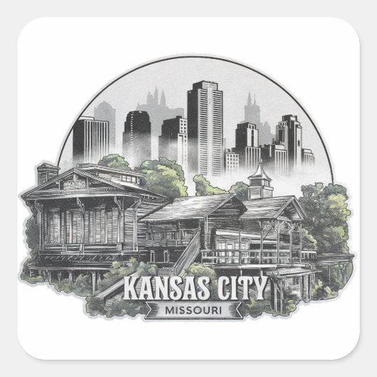 Kansas City Missouri Verenigde Staten Vierkante Sticker (Voorkant)