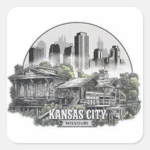 Kansas City Missouri Verenigde Staten Vierkante Sticker