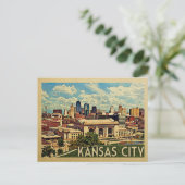 Kansas City Missouri Vintage Travel Briefkaart (Staand voorkant)