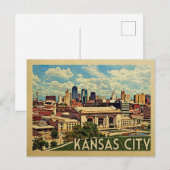 Kansas City Missouri Vintage Travel Briefkaart (Voorkant / Achterkant)