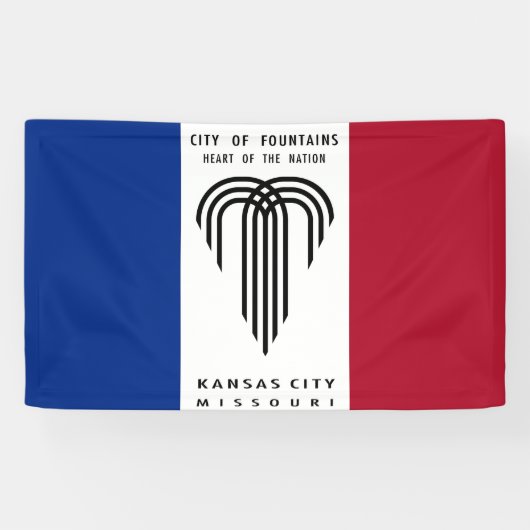 Kansas City Missouri vlag Verenigde Staten Spandoek (Horizontaal)