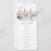 Kansas City Missouri Waterverf huwelijksprogramma Kaart (Voorkant)