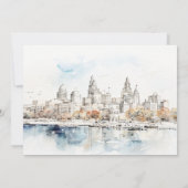 Kansas City Missouri Waterverf repetitie diner Kaart (Achterkant)