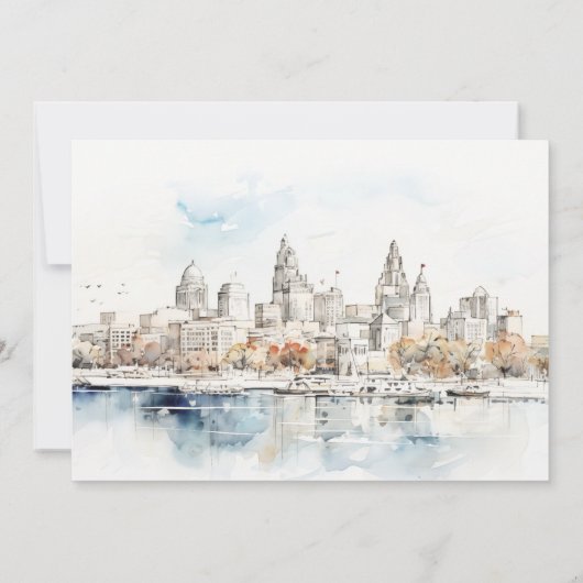 Kansas City Missouri Waterverf repetitie diner Kaart (Achterkant)