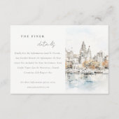 Kansas City Missouri Waterverf Wedding Details Informatiekaartje (Voorkant)