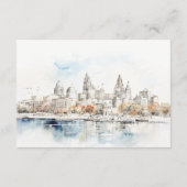 Kansas City Missouri Waterverf Wedding Details Informatiekaartje (Achterkant)