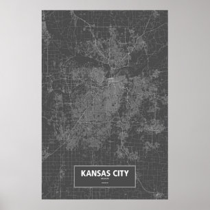 Kansas City, Missouri (zwart wit) Poster