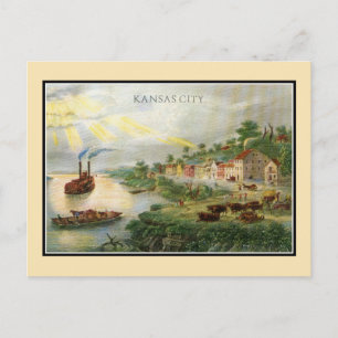 Kansas City MO 1850 (opgericht als stad) Briefkaart