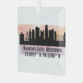 Kansas City MO City Skyline Glass Ornament (Voorkant links)