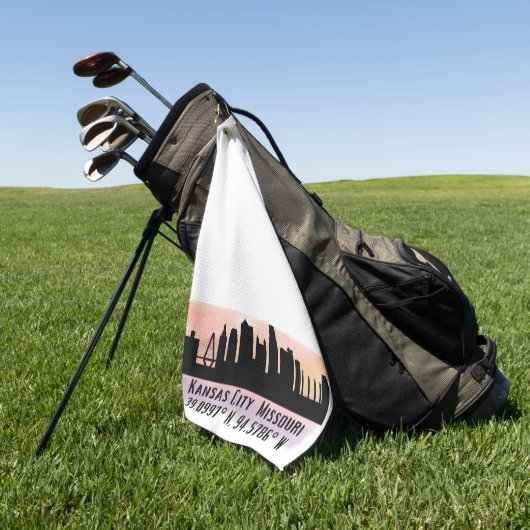 Kansas City MO City Skyline Golfhanddoek (Groen)