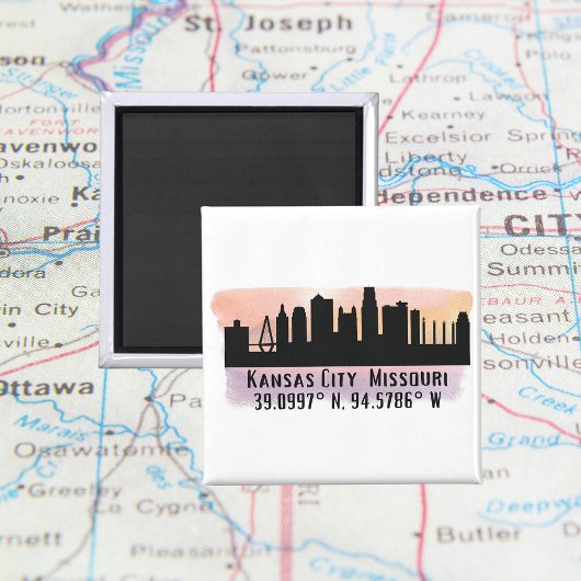 Kansas City MO City Skyline Magneet