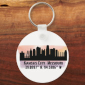 Kansas City MO City Skyline Sleutelhanger (Voorkant)
