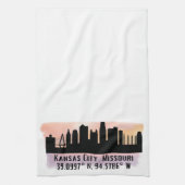 Kansas City MO City Skyline Theedoek (Verticaal)