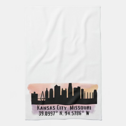 Kansas City MO City Skyline Theedoek (Verticaal)