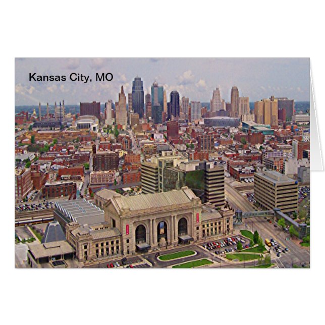 Kansas City, MO Skyline Memorial Liberty Area (Voorkant Horizontaal)