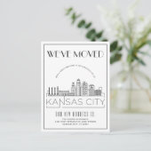 Kansas City Modern Deco | Adres gewijzigd Aankondigingskaart (Staand voorkant)