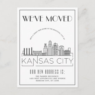 Kansas City Modern Deco   Adres wijzigen Aankondigingskaart
