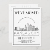 Kansas City Modern Deco | Adreswijziging Aankondigingskaart (Voorkant / Achterkant)