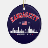 Kansas City Modern Skyline Souvenir Keramisch Ornament (Links)