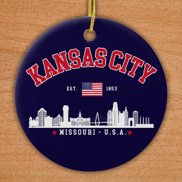 Kansas City Modern Skyline Souvenir Keramisch Ornament