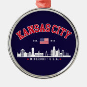 Kansas City Modern Skyline Souvenir Metalen Ornament (Voorkant)