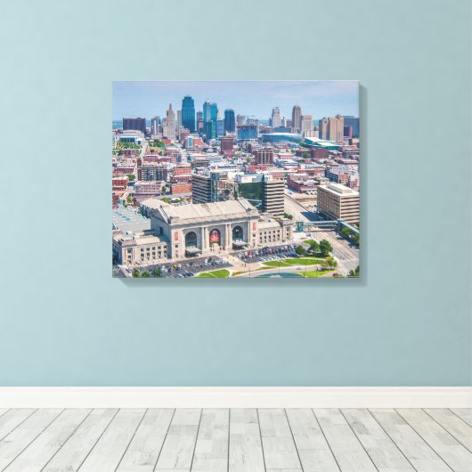 Kansas City Mooie skyline Canvas Afdruk (Insitu (Houten vloer))