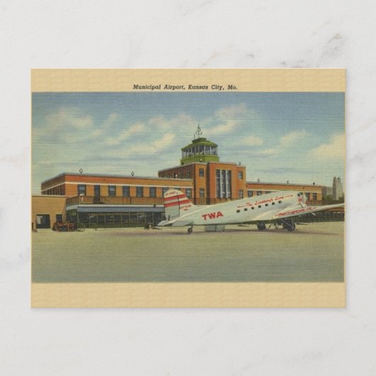 Kansas City Municipal Airport Post Card Briefkaart (Voorkant)
