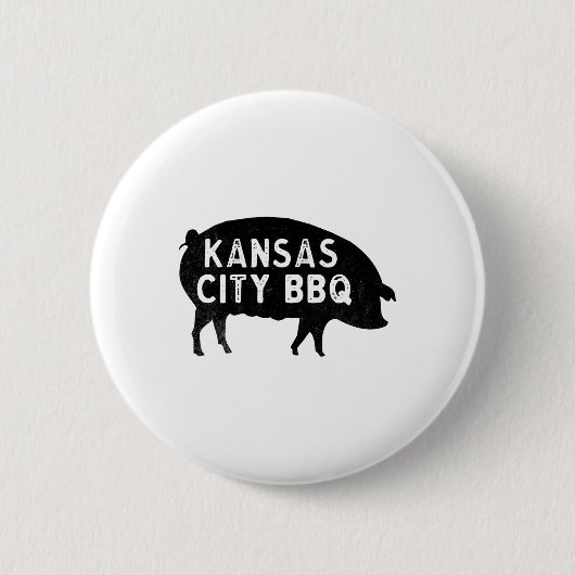 Kansas City Pig BBQ Ronde Button 5,7 Cm (Voorkant)