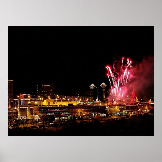 Kansas City Plaza Fireworks, Lichtgewicht Poster (Voorkant)