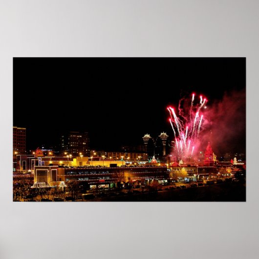 Kansas City Plaza lampjes, vuurwerk 21 x 13 Poster (Voorkant)