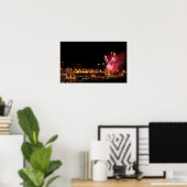 Kansas City Plaza lampjes, vuurwerk 21 x 13 Poster (Thuiskantoor)