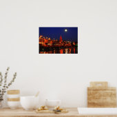 Kansas City Plaza licht onder een volle maan Poster (Keuken)