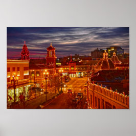 Kansas City Plaza lights op Sunset Poster