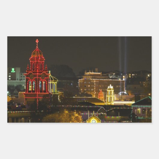 Kansas City Plaza lights Rechthoekige Sticker (Voorkant)