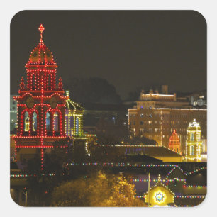 Kansas City Plaza lights Vierkante Sticker