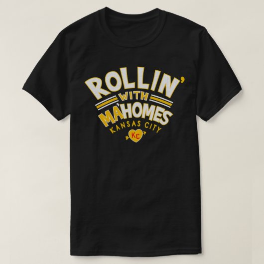 Kansas City Red Rollin met Mahomes KC Retro Style T-shirt (Design voorkant)