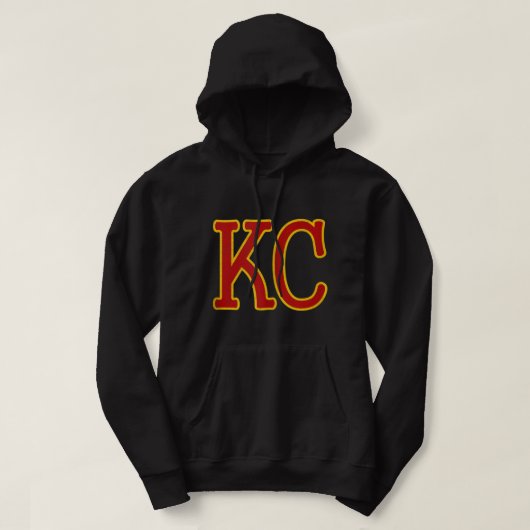Kansas City RedYellow Cool Kansas City Kc 2 Letter Hoodie (Design voorkant)