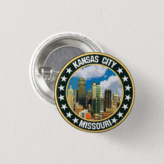 Kansas City Ronde Button 3,2 Cm (Voorkant /achterkant)