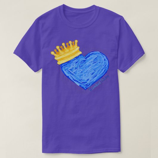 Kansas City Royal Blue Heart en Crown T-shirt (Design voorkant)