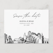 Kansas City Save the Date Briefkaart Elegante brui (Voorkant)