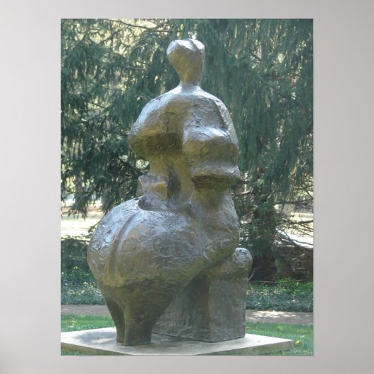 Kansas City Sculpture in Park A Seated Woman Poster (Voorkant)